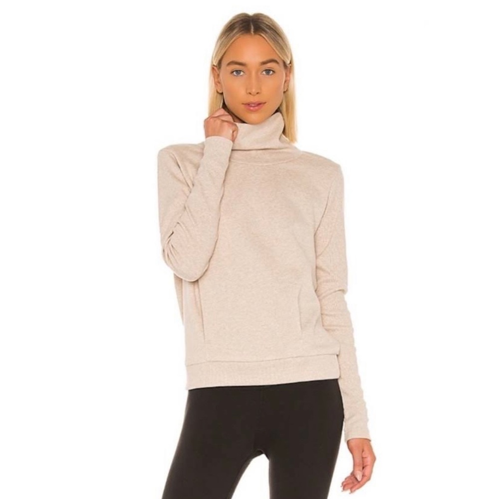 Like New Brown Clarity Long Sleeve Putty Heather Sweatshirt Top Turtleneck